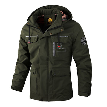 Men's Outdoor Zip Pocket Casual Jacket Coat
